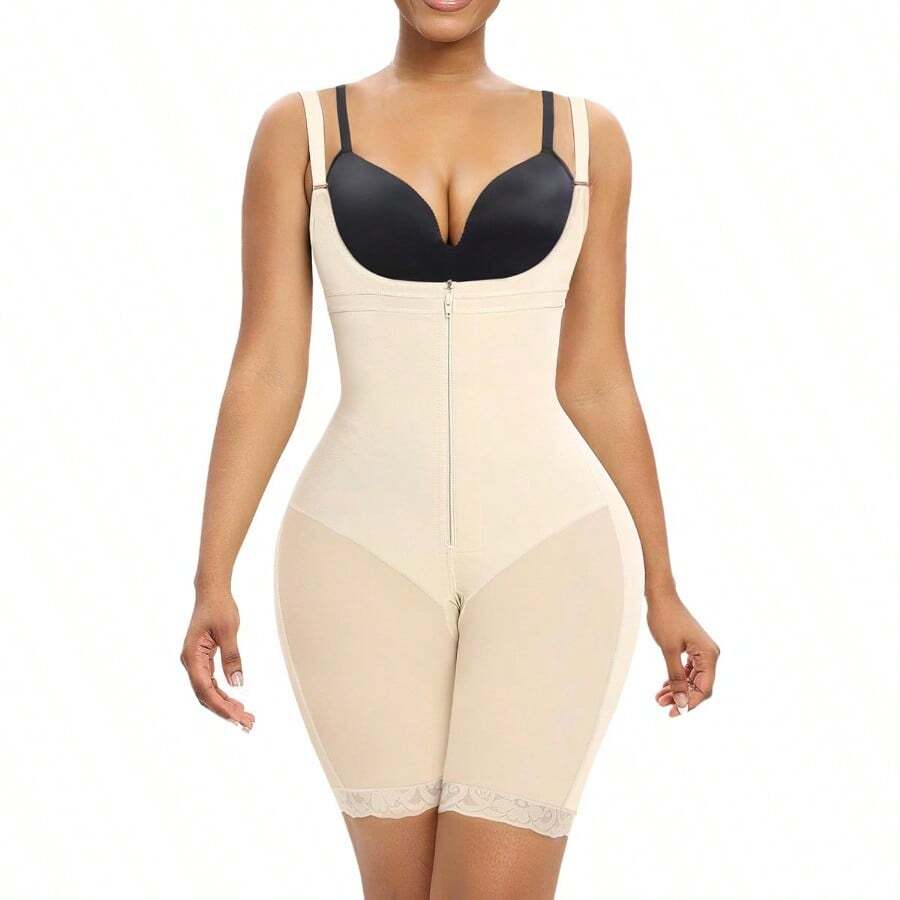 Fajas Colombianas Moldeadoras Shapewear Tummy Control High Waisted Shorts Butt Lifting Faja Body Shaper Bodysuits - Beige - View 1