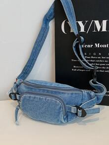 Minimalist Denim Unisex Waist Pack/Chest Bag