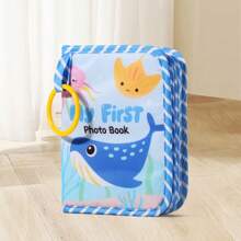 Álbum de fotos de bebé "Mi primera foto", relleno de calcetín navideño, recuerdos del crecimiento del bebé dinosaurio, libro de fotos de tela suave de familia y amigos del bebé con espejo, álbum de tela de bebé, regalo personalizado de agradecimiento por el primer cumpleaños del bebé para baby shower de recién nacido, niño pequeño, niño, niña, recién nacido, regalos de Navidad, regalos de Navidad, decoraciones navideñas