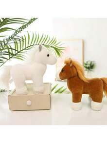 1 pieza Muñeca de peluche de poni realista y adorable, almohada decorativa, decoración del hogar, regalo para niños/niñas para cumpleaños, Pascua o Día de San Valentín - Multicolor - Ver 5