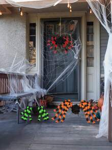 1pc 29.53in Halloween Spider, Red-Eyed Giant Spider,Giant Plush Spider Halloween Decoration, Colorful Furry Terrifying Halloween Spider Decorations Huge Terrifying Halloween Props, Realistic Furry Spider Sets Realistic Giant Scary Spider Props Decoration Halloween Spider Horror Fake,Party Prop, Outdoor Hanging Fake Spider Fall Autumn,Christmas - Multicolor - View 8