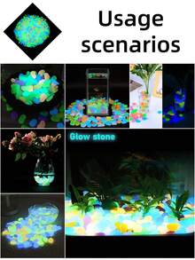 50/150/300/500pcs Random Color Glow In The Dark Rocks Outdoor Decorative Stones Luminous Stones Garden Pebbles Glowing Rocks For Fairy Garden,Potted Plants,Succulents,Patio,Lawn(About 1cm/0.3in,2cm/0.7in) - Multicolor - View 7