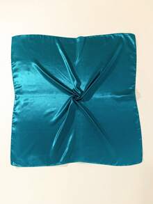 1 pièce Foulard carré en soie mate unicolore pour femme, minimaliste et élégant, adapté aux sorties, aux vacances et à la photographie au printemps, en été et en automne - Doré - Voir 6