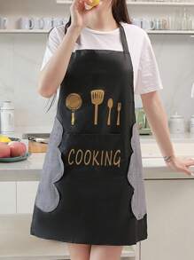 1pc Minimalist Style Waterproof & Stain Resistant Apron