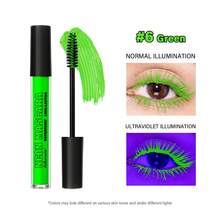 lakerain 1pc Fluorescent Colored Curling Waterproof Sweat-Resistant Long-Lasting Mascara, Suitable For Halloween, Festivals, Cosplay - 彩色 - 查看 16