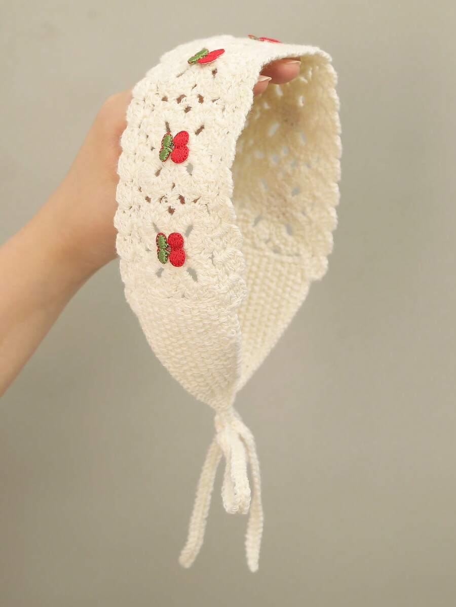 1 Băng đô hoa dệt kim hình dâu tây và anh đào thời trang, thích hợp để đeo hàng ngày, Băng đô cài tóc mùa thu đông Phụ kiện tóc cho phụ nữ khi đi nghỉ, Khăn quàng cổ thanh lịch cho phụ nữ, Khăn trùm đầu mềm mại - Nhiều màu - Xem 1