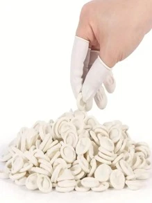 100pcs Disposable Finger Covers, Latex Finger Covers, Thickened High Elastic Rubber Finger Covers, Finger Protection, Finger Hygiene, Finger Care Home Pack Finger Covers - White - View 10