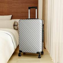 Living And Home Premium Lightweight Hardside Suitcase Set (24"/28") - 360° Spinner Wheels & Lock - Blue/Purple/Silver/Grey - Grey 51cm W X 30cm D X 72cm H - View 2