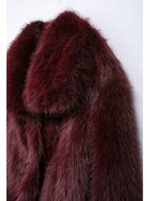 Nuevo abrigo corto de efecto de piel de invierno/otoño Seelio con cuello de piel sintética y forro de piel sintética de longitud media con estilo