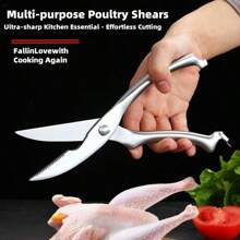 Stainless Steel Thickened Kitchen Multi-Functional Scissors Are Powerful In Function And Easy To Use.