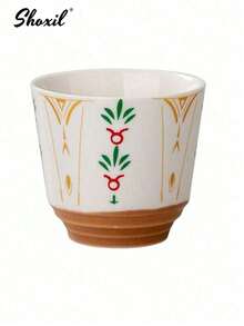 shoxil 1 件陶瓷咖啡杯，中东沙特咖啡杯，150 毫升，卡布奇诺蜡烛杯，节日礼物，适合下午茶、家庭聚会、餐厅、咖啡馆、露营 - 咖啡杯 - 查看 15