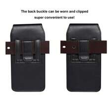 Universal PU Leather Cell Phone Bag With Card Slot Wear Belt Phone Holder Waist Pouch Holster