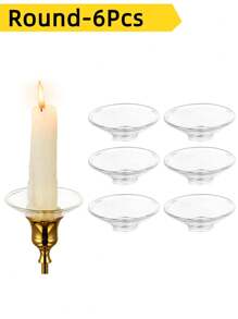 Tropfschutz für Kerzenhalter, klare Glas-Bobeches für Kerzenständer, runde Wachsfänger für Kerzen, gerade Kerzenhalter für Tisch-Mittelstücke, Hochzeiten, Kirchen, Zuhause