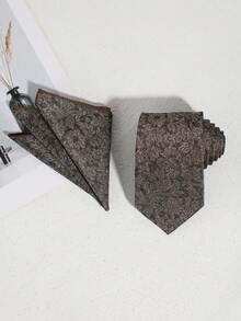 2pcs/Set Men's Fashion Floral & Ditsy Print Tie And Handkerchief Set, Suitable For Hosting Weddings, Galas, Festivals, Business Occasions - A - View 15