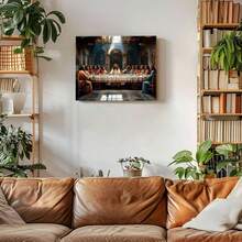 1PCS Framed Art Jesus Last Supper Canvas Wall Decor, Bible Story Christian Jesus And Twelve Apostles Painting Picture, Christian Wall Religious Print Artwork, Home Office Decoration, Suitable For Prayer Room, Bedroom, Living Room, Dining Room, Bathroom, Study, Kitchen, Apartment, Office, Hotel, Bar, Studio, Dressing Room, Corridor Wall Background Decoration - 彩色 - 查看 5