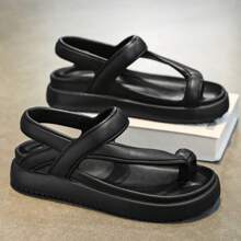 Men's Fashion Flip Flops, Thicker Soft Sole, Fashion Versatile, First Choice For Street Wear, Solid Color Minimalist Style, Outdoor Sport Beach Holiday, Flat Sandals