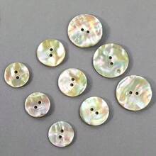10 pezzi da 17/20/25 mm Bottoni in conchiglia di Abalone vera a 2 fori, accessori per abbigliamento, bricolage, scrapbooking, bellezza, forniture per cucito - Multicolore - Visualizzare 2