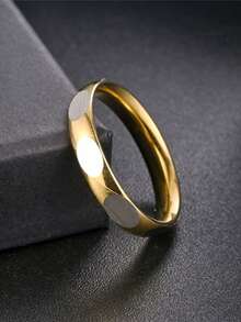 1 pieza Anillo de acero de titanio, anillo minimalista para parejas, acero inoxidable - Multicolor - Ver 39