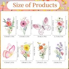 16 Stück Frühlingsschmetterling & Blumen Aquarell Dessert Deko Cupcake Aufstecker