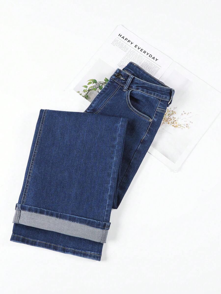 HIMARRI Chic Diario, Jeans de Pierna Ancha con Cintura Alta y Cordón para Mujer - Estilo Casual de Calle, Denim Azul Claro con Cinturilla Elástica, Mezcla de Lyocell Cómoda, Ideal para el Uso Diario y Atuendos Elegantes - Azul - Ver 1