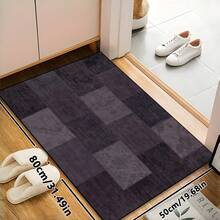 1 件奢华摩洛哥色块拼布地毯，1100 克细羊毛混纺 + TPR 可机洗底部，复古风格蓬松柔软矩形区域地毯，适用于户外、入口、客厅、卧室、洗衣房、浴室、游戏室、所有季节、大地垫、家居装饰 - 黑與白 - 查看 4