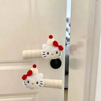  Hello Kitty Doorknob Gloves - Sanrio Y2K Cute Style, Anti-Impact And Anti-Static Wall Protectors For Home Decor, Perfect For Bedrooms And Living Rooms