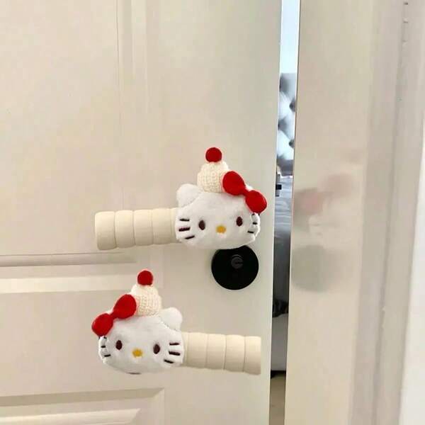 Sanrio Hello Kitty Doorknob Gloves - Sanrio Y2K Cute Style, Anti-Impact And Anti-Static Wall Protectors For Home Decor, Perfect For Bedrooms And Living Rooms