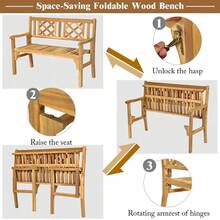 Patio Outdoor Solid Wood Bench Loveseat Chair Park Garden Yard Home Outdoor - 1 - View 5