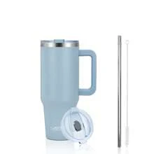 watersy 1pc WATERSY 30 Oz/40 Oz Tumbler With Handle And Straw | 100% Leakproof Insulated Tumblers, Vacuum Reusable Stainless Steel Insulated Water Bottle Travel Mug Cup | Includes ALL Accessories:2 In 1 Lid, Stainless Steel Straw, & Cleaner, For Outdoor, Camping