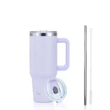 watersy 1pc WATERSY 30 Oz/40 Oz Tumbler With Handle And Straw | 100% Leakproof Insulated Tumblers, Vacuum Reusable Stainless Steel Insulated Water Bottle Travel Mug Cup | Includes ALL Accessories:2 In 1 Lid, Stainless Steel Straw, & Cleaner, For Outdoor, Camping
