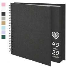 1 Peça Álbum de Fotos Scrapbook DIY de 7x7 Polegadas, Papel Kraft em Branco, Scrapbook com 20 Folhas, Livro de Memórias para Casamento, Família, de Volta às Aulas, Suprimentos Escolares