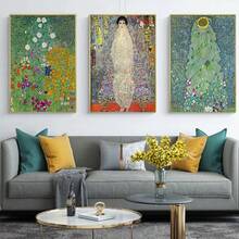 1 件/3 件墙面艺术海报可选框架现代经典古斯塔夫·克里姆特家族名画《泪之吻》金色现代海报印刷墙面艺术画可用于房间装饰画 - 彩色 - 查看 5