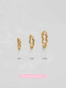 1pc 925 Sterling Silver Twist Hoop Earrings, Hypoallergenic Gold Cartilage Hoop, For Women And Men Daily Wear(Sold As 1piece, Not 1 Pair)