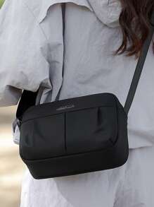 Leisure Nylon Waist Bag, Lightweight Travel Shoulder Bag With Adjustable Strap, Zipper Closure And Polyester Lining - Multi-Pocket Fashion Crossbody Bag For Outing
