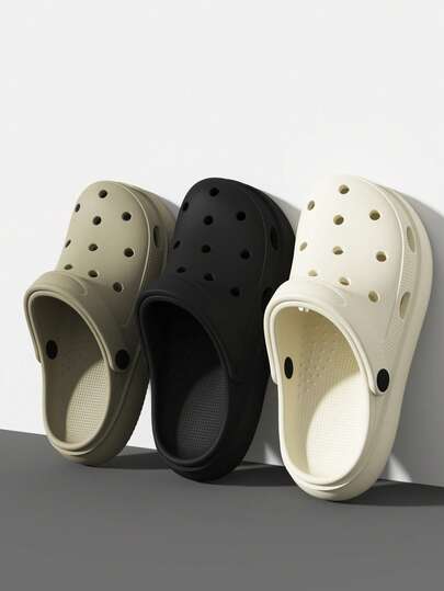 Unisex Fashion Casual Outdoor Breathable Hollow Sandals, Beach Slippers, Korean Style Closed Toe Sandals, Suitable For Home, Outdoor, Beach, Travel In Summer