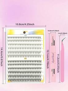 240 簇浓密卷曲分段自睫毛假睫毛，个人 DIY 仿貂皮单簇蓬松自然柔软 D 0.07 毫米 8-12 毫米混合手动睫毛延长，带粘合剂密封和镊子，适合日常化妆、派对、婚礼、旅行