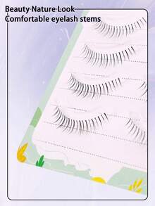 5 对自然假睫毛，轻盈，适合新娘、约会、旅行，4-8 毫米 - 自然纖長款 - 查看 6