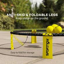SPORTNOW Spike Ball Set, Mini Beach Games Set With Net, 3 Balls And Ball Pump, Portable With Carrying Bag For Outdoor Team Sports, Yellow - Yellow - View 4