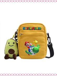 Super Mario Super Mario Super Mario Small Square Bag, Katon Mario Printed Small Square Bag, Multi-Functional And Versatile Crossbody Bag For Campus Students Ladies' Bag, Ladies' Crossshoulder Bag