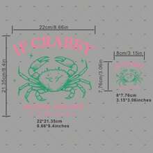 1pc/2pcs/3pcs Funny Summer Retro Beach Crab Patches Pattern Iron On Transfer Stickers For T-Shirts Sweatshirts Jeans Bag Clothing Accessories Masks Jeans And Backpacks Hats Pillows - Washable And Long-Lasting