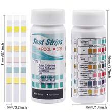 Swimming Pool And Spa Test Strips, 7-In-1 Water Quality Test Strips, 50/100 Water Chemistry Tests, Accurately Test Bromine, Total Alkalinity, PH, Free Chlorine, Total Hardness, Triazole And Total Chlorine, Suitable For Household Drinking Water, Hot Tubs, Swimming Pools, Spas And Well Water, Easy-To-Use Water Quality Test Strips, Suitable For Garden Swimming Pool Cleaning - Multicolor - View 10