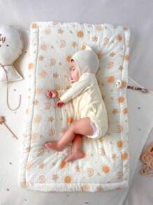 1pc Baby Thin Mattress Pad, Soft & Warm, Washable, Suitable For Nursery Bed, Kids Quilted Mattress Topper, Reversible