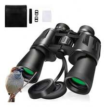 Binoculares Potentes Nocturna Vision Telescopica Hd Tacticos 20x50mm Marthing BN20x50 Binoculares Profesionales Prismaticos Ideal Para Camping Caza O Pesca Estuche Incluido Zoom Hd 20x50 - Negro - Ver 1