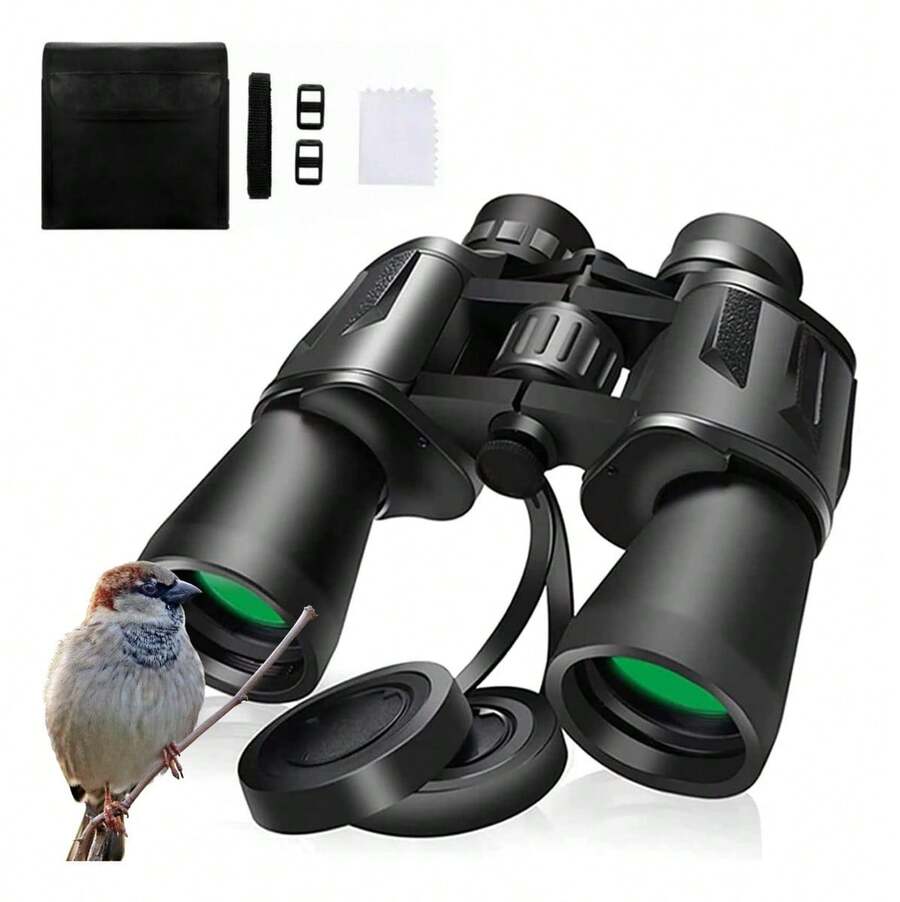 Binoculares Potentes Nocturna Vision Telescopica Hd Tacticos 20x50mm Marthing BN20x50 Binoculares Profesionales Prismaticos Ideal Para Camping Caza O Pesca Estuche Incluido Zoom Hd 20x50 - Negro - Ver 1