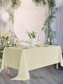 1 Piece White 90-Inch Round Tablecloth: Wrinkle-Resistant And Washable Banquet Tablecloth; Spill-Proof High-Density Fabric Tablecloth Suitable For Wedding Events And Daily Household Use.