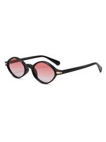 1 Pair Men's Leopard Print Small Frame Cat-Eye Fashion Fashion Glasses, Zinc Alloy, Suitable For Daily Wear