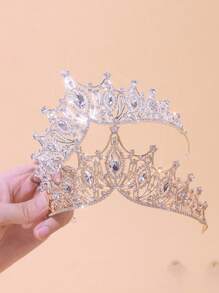 1pc Elegant Vintage Royal Style Rhinestone Tiara Crown, Suitable For Party, Birthday, Photo Shoot, Flower Girl, Children's Gift, Fashionable & Graceful Kids Hair Accessory