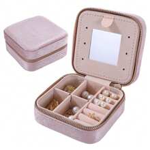Mini Jewelry Travel Organizer - Scratch-Resistant Portable Jewelry Case With Multi-Section Compartments For Rings, Earrings, Necklaces - Perfect Gift Box For Women & Girls (Square/Circle)