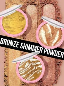 Misslyn MISSLYN-Bronze Shimmer Powder, Shimmering Bronzing Powder, Highly Pigmented Sweat Proof Shimmer Bronzer Long-Lasting Facial Bronzers Face Highlighter Palette Contour Makeup, Bronze Highlight, Bronze Shimmer, Shimmer Powder, Body Shimmer Podwer, Body Shimmer, Facial Highlight, Y2K,Xma Christmas,Vegan,Cruelty Free