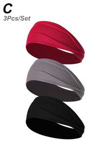 3条/6条装女士弹力宽运动头带，纯色，休闲户外跑步时尚发饰，头巾式头带，秋冬季发带蝴蝶结，适合度假装扮，女士优雅围巾，女士头巾，柔软头巾 - 彩色 - 查看 29